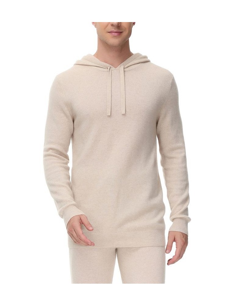 Men's Cashmere Lounge Hoodie White $51.53 Pajama