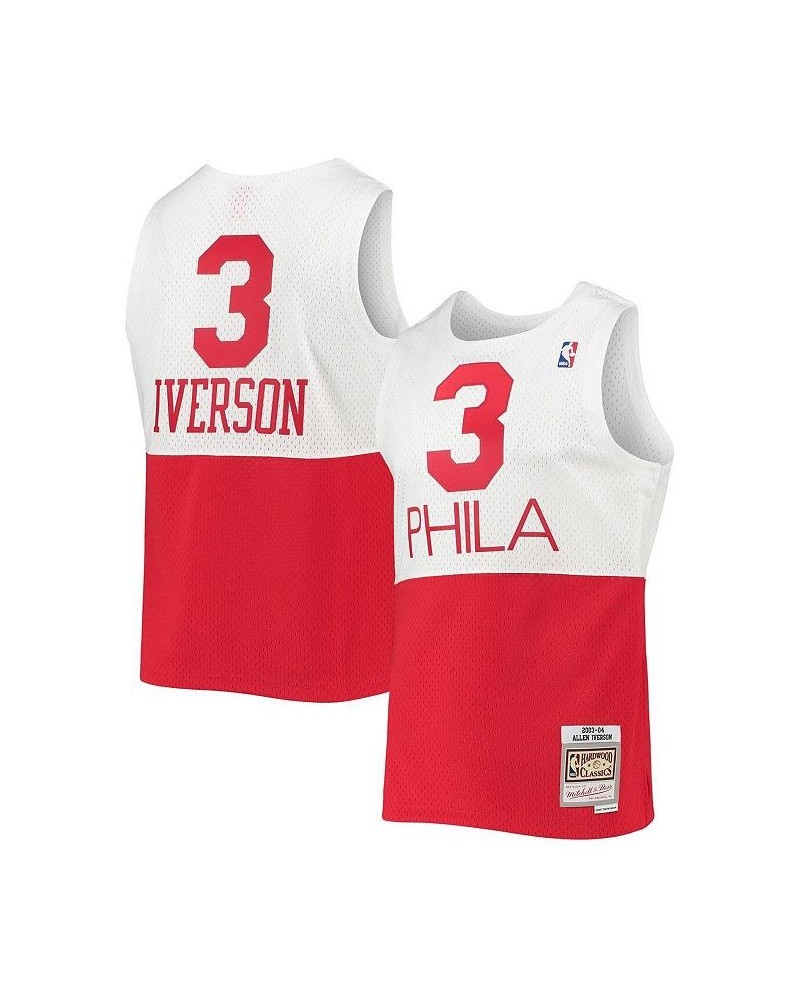 Men's Allen Iverson White Philadelphia 76ers 2003-04 Hardwood Classics Swingman Jersey $50.75 Jersey