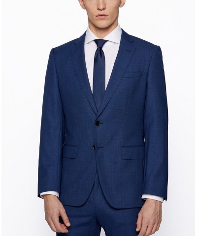 BOSS Men's Micro-Patterned Slim-Fit Suit Blue $150.97 Suits