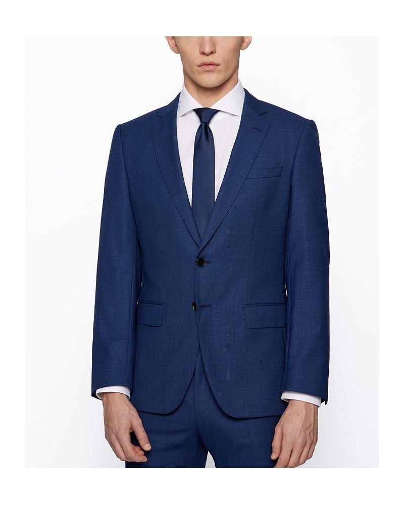 BOSS Men's Micro-Patterned Slim-Fit Suit Blue $150.97 Suits