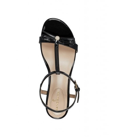 Women's Ikicker Open Toe T-Strap Dress Wedge Sandals Black $35.55 Shoes