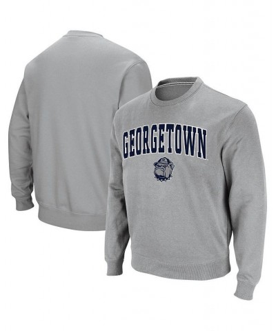 Men's Gray Georgetown Hoyas Arch and Logo Crew Neck Sweatshirt $30.00 Sweatshirt