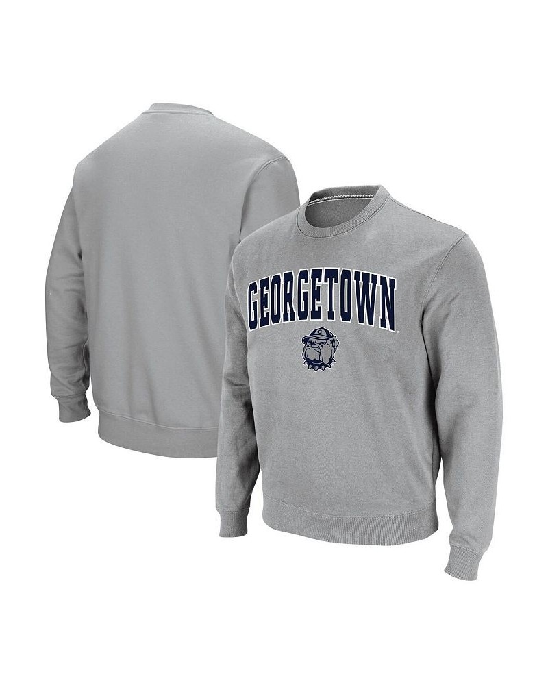 Men's Gray Georgetown Hoyas Arch and Logo Crew Neck Sweatshirt $30.00 Sweatshirt