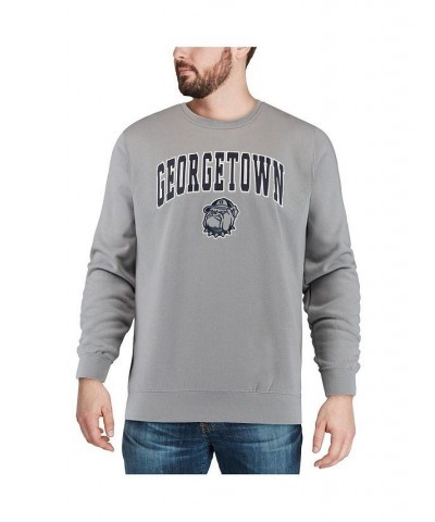 Men's Gray Georgetown Hoyas Arch and Logo Crew Neck Sweatshirt $30.00 Sweatshirt