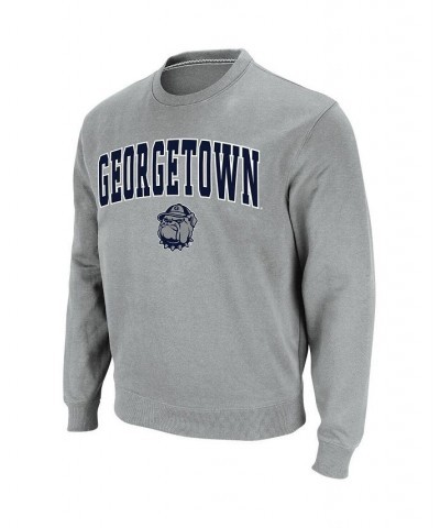 Men's Gray Georgetown Hoyas Arch and Logo Crew Neck Sweatshirt $30.00 Sweatshirt