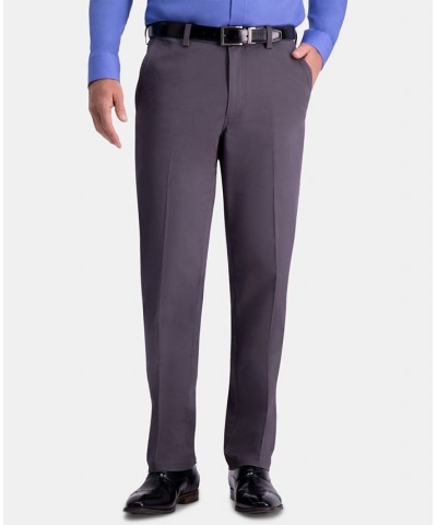 Men's Premium Comfort Khaki Classic-Fit 2-Way Stretch Wrinkle Resistant Flat Front Stretch Casual Pants Gray $22.00 Pants