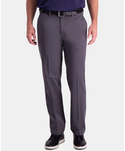 Men's Premium Comfort Khaki Classic-Fit 2-Way Stretch Wrinkle Resistant Flat Front Stretch Casual Pants Gray $22.00 Pants