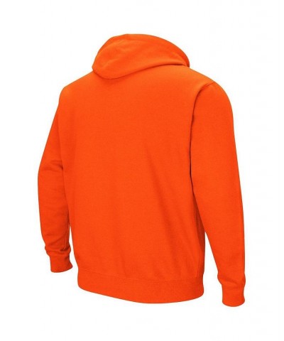 Men's Orange Bucknell Bison Arch and Logo Pullover Hoodie $32.44 Sweatshirt