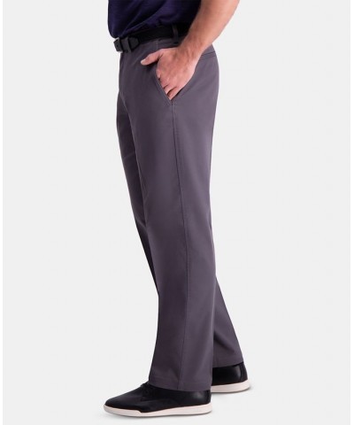 Men's Premium Comfort Khaki Classic-Fit 2-Way Stretch Wrinkle Resistant Flat Front Stretch Casual Pants Gray $22.00 Pants