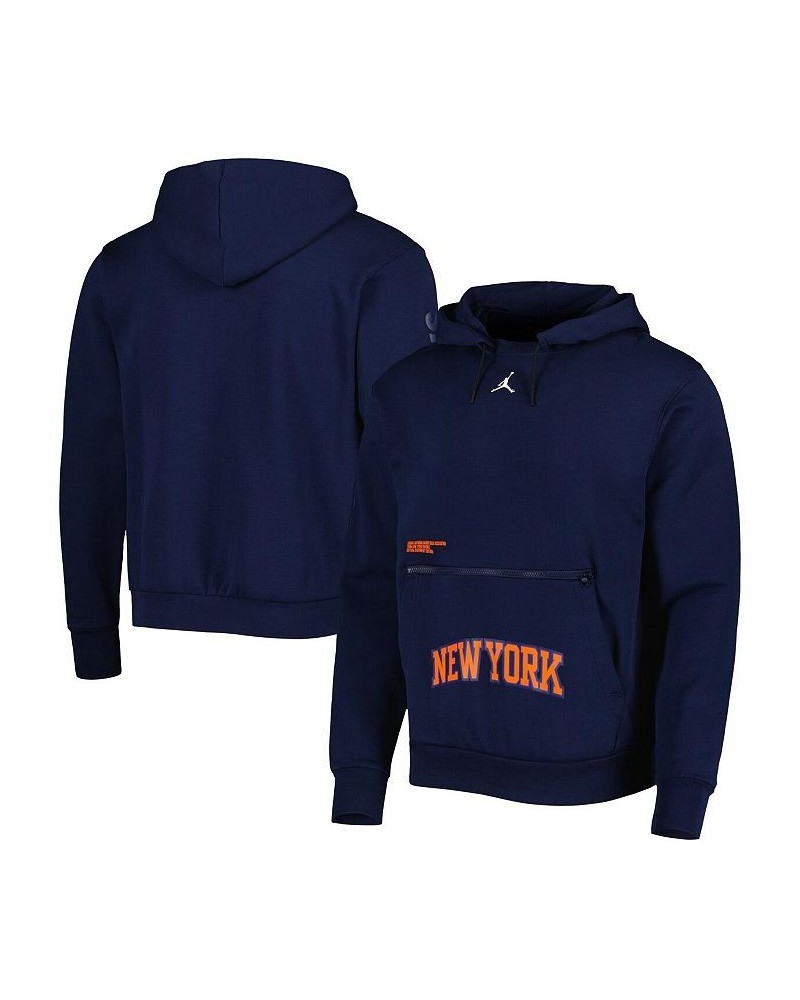 Men's Brand Navy New York Knicks Courtside Statement Edition Pullover Hoodie $32.85 Sweatshirt