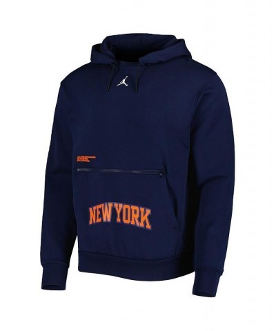 Men's Brand Navy New York Knicks Courtside Statement Edition Pullover Hoodie $32.85 Sweatshirt