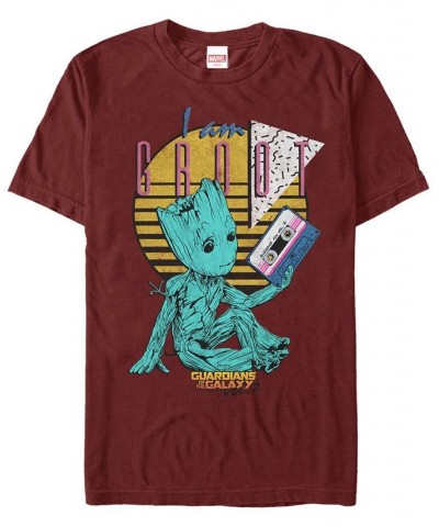 Marvel Men's Guardians of the Galaxy Vol. 2 Curious Groot Short Sleeve T-Shirt Red $20.29 T-Shirts