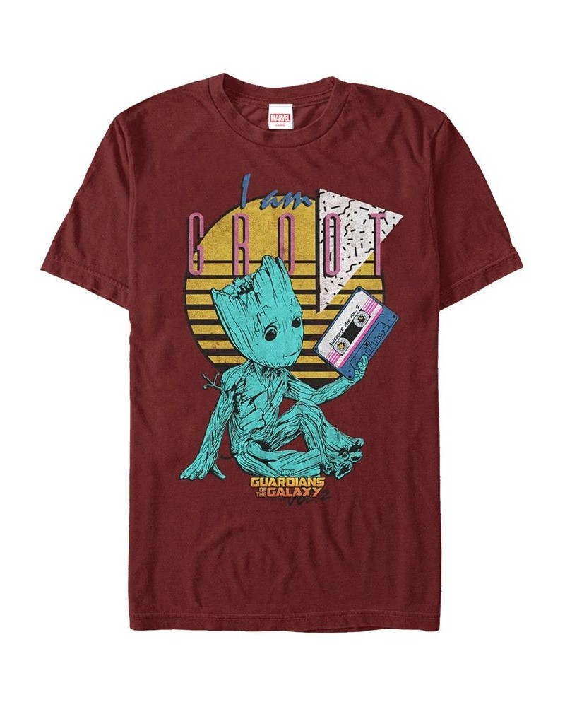 Marvel Men's Guardians of the Galaxy Vol. 2 Curious Groot Short Sleeve T-Shirt Red $20.29 T-Shirts