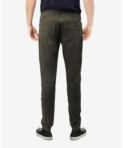 Men's Elastic Waist Cuff Twill Pants Green $30.00 Pants