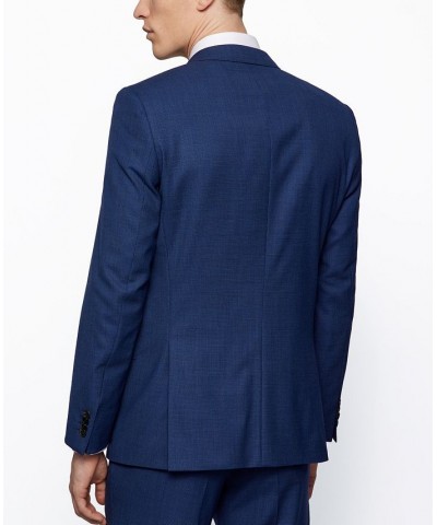 BOSS Men's Micro-Patterned Slim-Fit Suit Blue $150.97 Suits