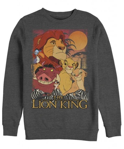 Disney Men's Lion King Happy Group Shot Sunset, Crewneck Fleece Blue $25.30 Sweatshirt