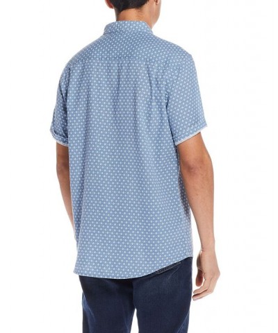 Men's Linen Cotton Short Sleeve Button Down Shirt PD04 $28.70 Shirts