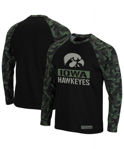 Men's Black, Camo Iowa Hawkeyes OHT Military-Inspired Appreciation Big and Tall Raglan Long Sleeve T-shirt $35.39 T-Shirts