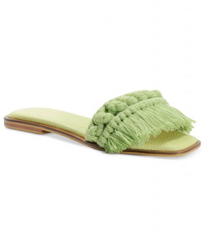 Women's Candy Fringe Flat Sandals PD01 $45.78 Shoes