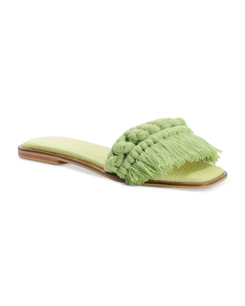 Women's Candy Fringe Flat Sandals PD01 $45.78 Shoes