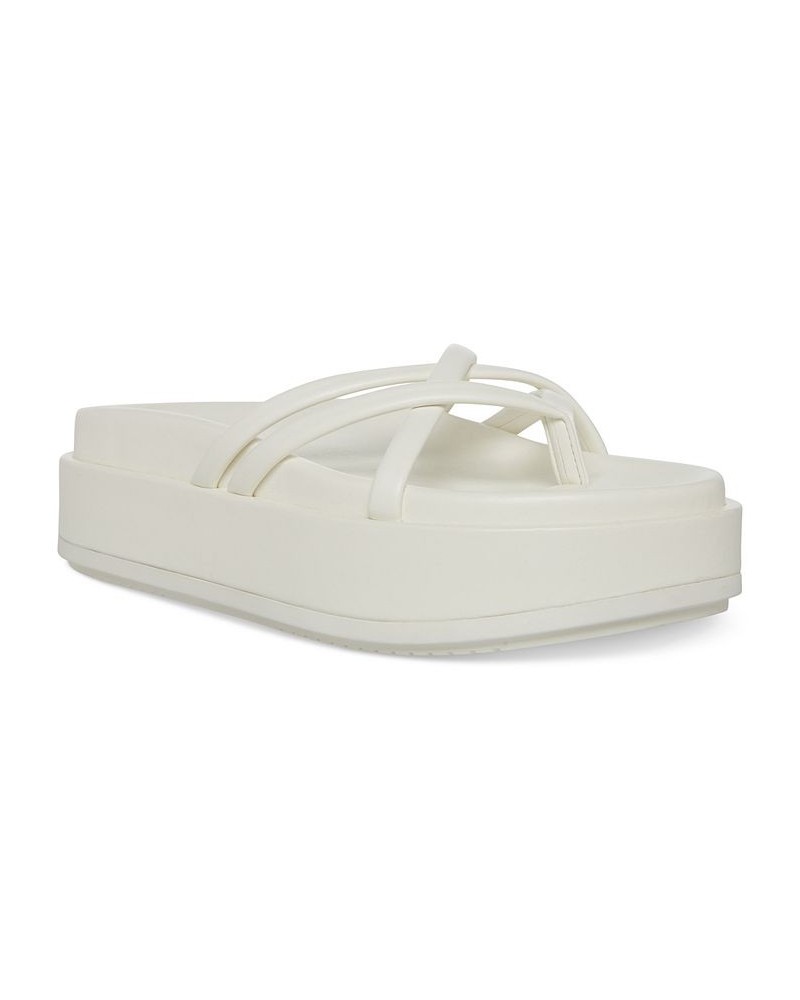 Fowler Strappy Flatform Sandals White $37.95 Shoes