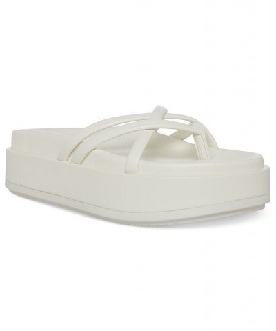 Fowler Strappy Flatform Sandals White $37.95 Shoes