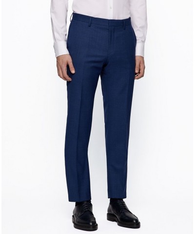 BOSS Men's Micro-Patterned Slim-Fit Suit Blue $150.97 Suits