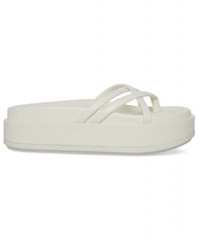 Fowler Strappy Flatform Sandals White $37.95 Shoes