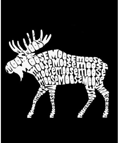 Men's Word Art Moose Short Sleeve T-shirt Gray $16.45 T-Shirts