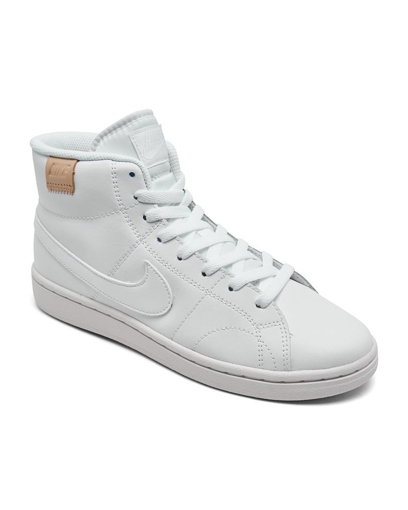 Women's Court Royale 2 Mid High Top Casual Sneakers White $36.75 Shoes