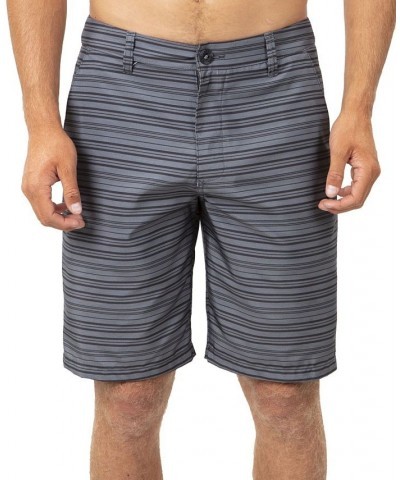 Men's Alchopaulic Stripe Swimsuit Gray $31.87 Swimsuits