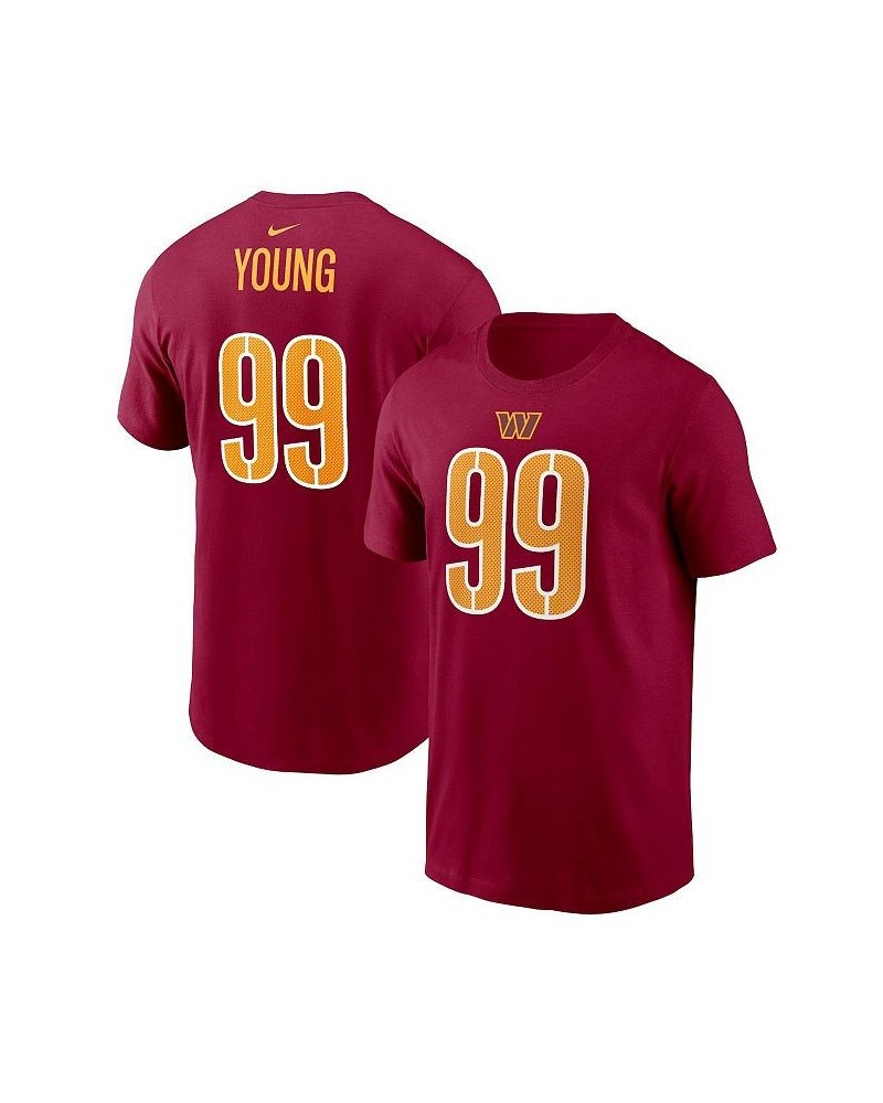 Men's Chase Young Burgundy Washington Commanders Player Name and Number T-shirt $23.50 T-Shirts