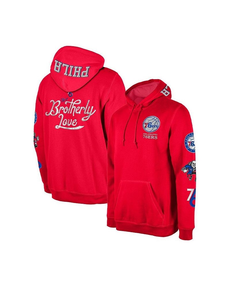 Men's Red Philadelphia 76ers 2022/23 City Edition Elite Pack Pullover Hoodie $63.45 Sweatshirt