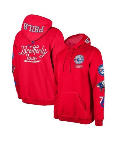 Men's Red Philadelphia 76ers 2022/23 City Edition Elite Pack Pullover Hoodie $63.45 Sweatshirt