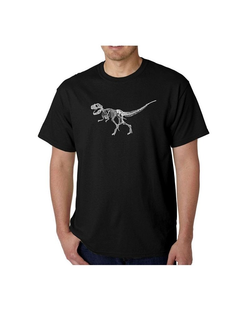 Men's Word Art T-Shirt - Dinosaur T-Rex Skeleton Black $17.50 T-Shirts