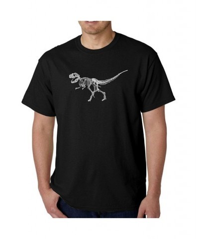 Men's Word Art T-Shirt - Dinosaur T-Rex Skeleton Black $17.50 T-Shirts