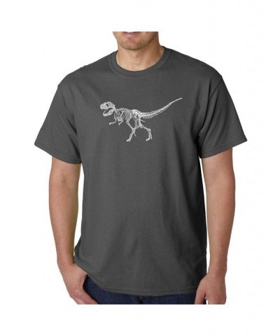 Men's Word Art T-Shirt - Dinosaur T-Rex Skeleton Black $17.50 T-Shirts