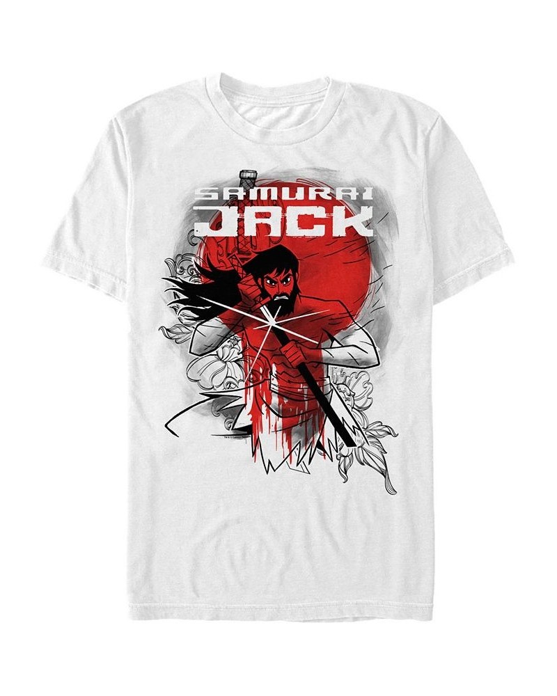 Men's Samurai Jack Wounded Warrior Fights Again Short Sleeve T- shirt White $20.29 T-Shirts