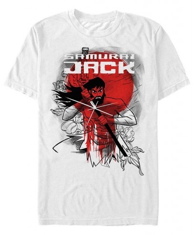 Men's Samurai Jack Wounded Warrior Fights Again Short Sleeve T- shirt White $20.29 T-Shirts