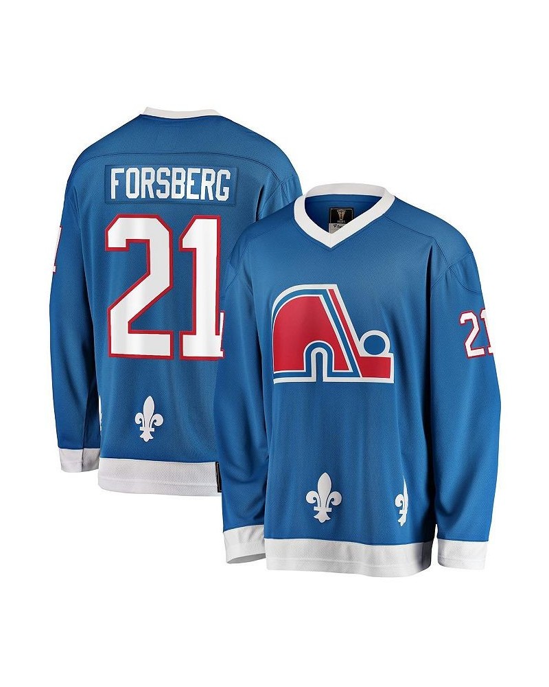 Men's Branded Peter Forsberg Blue Quebec Nordiques Premier Breakaway Retired Player Jersey $79.20 Jersey