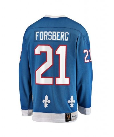 Men's Branded Peter Forsberg Blue Quebec Nordiques Premier Breakaway Retired Player Jersey $79.20 Jersey