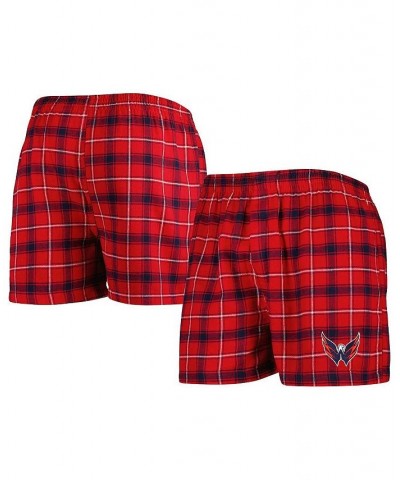 Men's Red, Navy Washington Capitals Ledger Flannel Boxers $19.24 Underwear