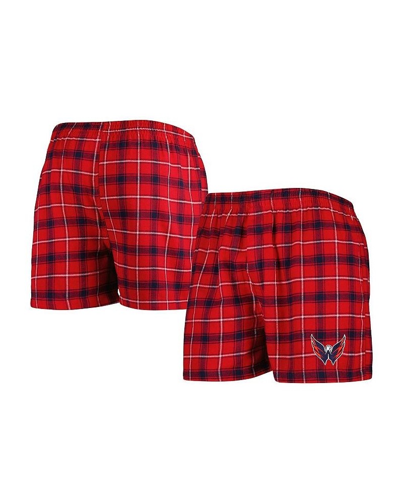 Men's Red, Navy Washington Capitals Ledger Flannel Boxers $19.24 Underwear