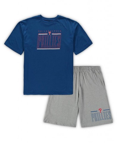 Men's Royal, Heathered Gray Philadelphia Phillies Big and Tall T-shirt and Shorts Sleep Set $33.60 Pajama