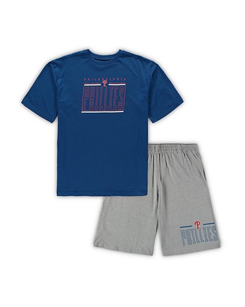 Men's Royal, Heathered Gray Philadelphia Phillies Big and Tall T-shirt and Shorts Sleep Set $33.60 Pajama