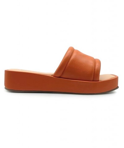 Women's Andreanna Wedge Sandals Orange $40.59 Shoes