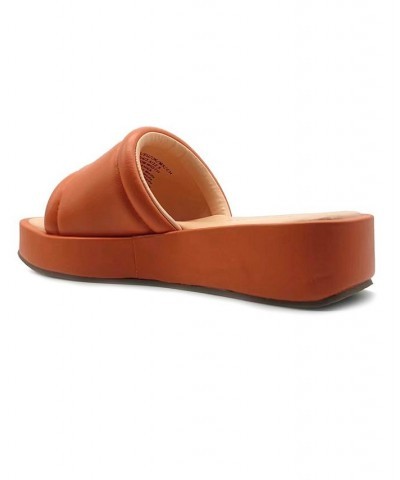 Women's Andreanna Wedge Sandals Orange $40.59 Shoes