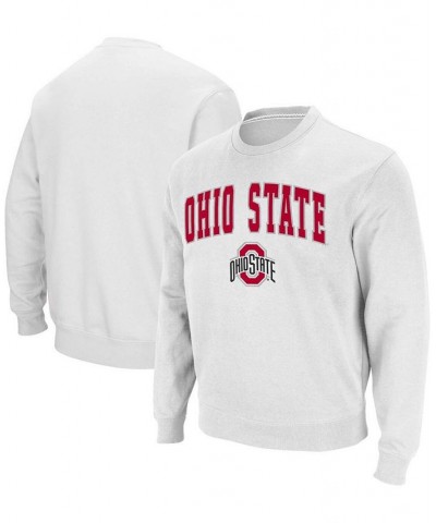 Men's White Ohio State Buckeyes Team Arch Logo Tackle Twill Pullover Sweatshirt $25.84 Sweatshirt