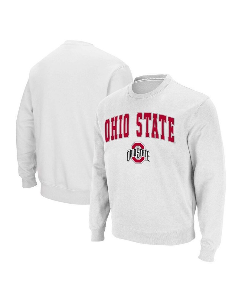 Men's White Ohio State Buckeyes Team Arch Logo Tackle Twill Pullover Sweatshirt $25.84 Sweatshirt