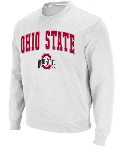 Men's White Ohio State Buckeyes Team Arch Logo Tackle Twill Pullover Sweatshirt $25.84 Sweatshirt